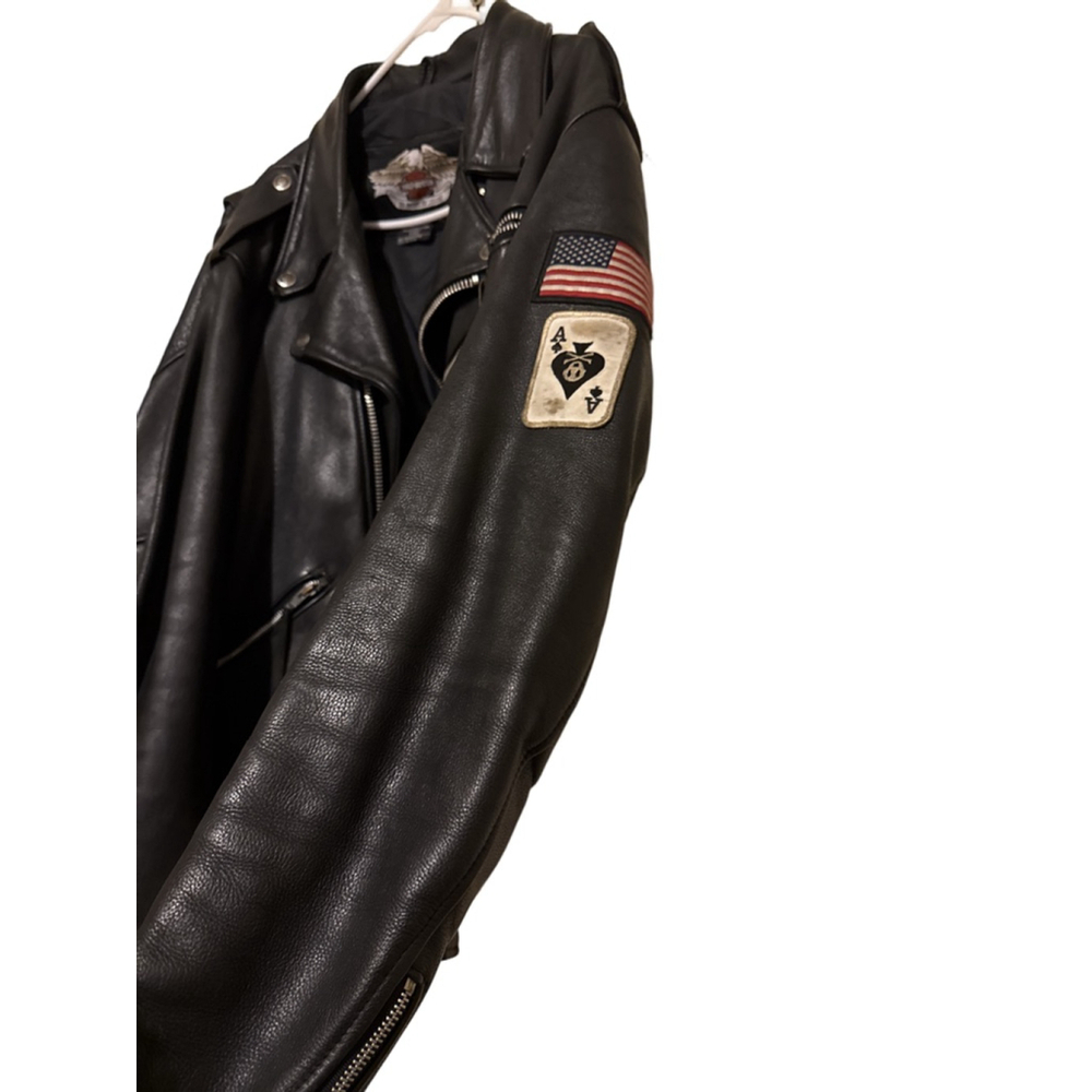 Men's Harley-Davidson Black Leather Motorcycle Jacket XL - Picture 2 of 9